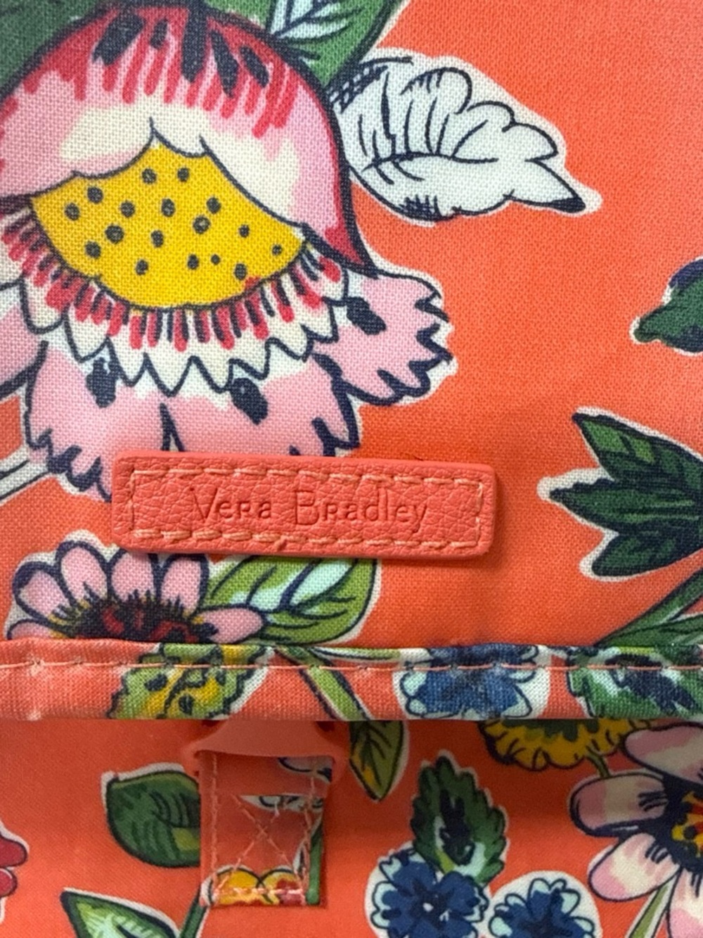 Vera Bradley Coral Floral Canvas Lunch Bag